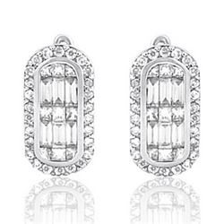 14k White Gold 1.13CTW Diamond Earrings, (SI3/VS1-VS2/G-H/H-I)