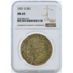 1921-S $1 Morgan Silver Dollar Coin NGC MS65