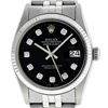 Image 1 : Rolex Mens Stainless Steel Black Diamond 36MM Datejust Wristwatch