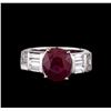 Image 2 : Ruby and Diamond Ring - 18KT White Gold