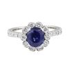 Image 2 : 2.07 ctw Sapphire and Diamond Ring - 14KT White Gold