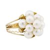 Image 1 : Pearl Ring - 10KT Yellow Gold