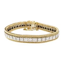 3.40 ctw Diamond Bracelet - 14KT Yellow and White Gold