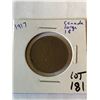 Image 1 : 1917 Canada Large One Cent Nice Early Coin