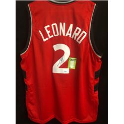 KAHWI LEONARD SIGNED TORONTO RAPTORS BASKETBALL JERSEY (IN THE ZONE AUTHENTICS)