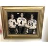 Image 1 : TRIPLE SIGNED HOCKEY FRAMED HOCKEY PHOTO (GORDIE HOWE/ JEAN BELIVEAU/ BOBBY HULL) PSA COA