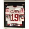 Image 1 : Steve Yzerman Signed Red Wings 35x43 Custom Framed Jersey (JSA COA & Yzerman Hologram)