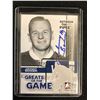 Image 1 : JOHNNY BOWER BETWEEN THE PIPES GREATS OF THE GAME SIGNED HOCKEY CARD