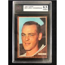 1962 TOPPS #222 JERRY ZIMMERMAN (8.5 NMM+)