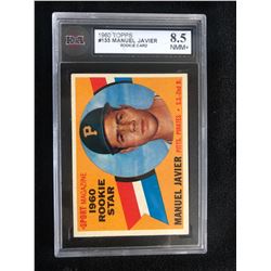 1960 TOPPS #133 MANUEL JAVIER ROOKIE CARD (8.5 NMM+)