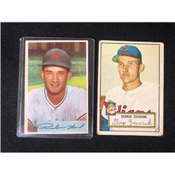 1954 Bowman #139 Preston Ward & 1952 Topps #199 George Zuverink Baseball Card Lot