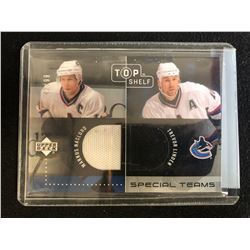 2002 UPPER DECK TOP SHELF SPECIAL TEAMS TREVOR LINDEN/ MARCUS NASLUND HOCKEY CARD