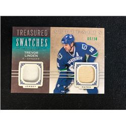 TREVOR LINDEN TREASURED SWATCHES JERSEY PATCH HOCKEY CARD (09/36)