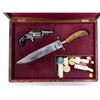 Image 1 : Gamblers Kit In Fitted Box. Revolver, Knife & Dice