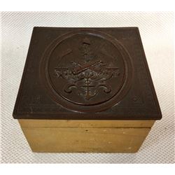 Rare Civil War Naval Officers Collar & Cuffs Box