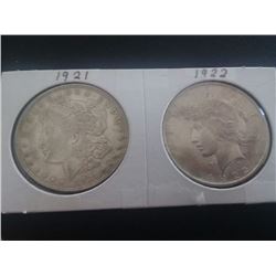 1921 & 1922 Silver Dollars