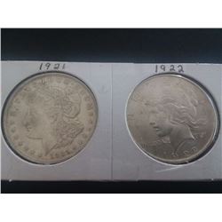 1921 & 1922 Silver Dollars