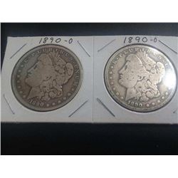 1890o & 1890o Silver Dollars