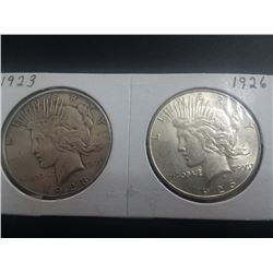 1923 & 1926 Silver Dollars