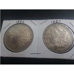 1886 & 1887 Silver Dollars