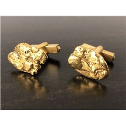 Pair Of Gold Nugget Cuff Links