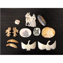 Collection Of Carved Ivory From Alaska