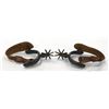 Image 1 : Pair Early Spurs With Tooled Leather Straps