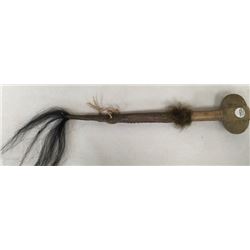 Native American Buffalo Hide & Stone War Club