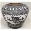 Image 1 : Large Native American Hand Carved Scenic Acoma Pot