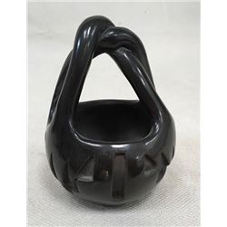 Native American Black On Black Santa Clara Basket
