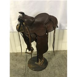 Hand Made 15'' Bear Trap Saddle. Very Well Made