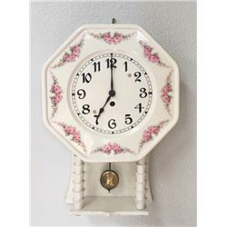 Porcelain Spring Driven Wall Clock