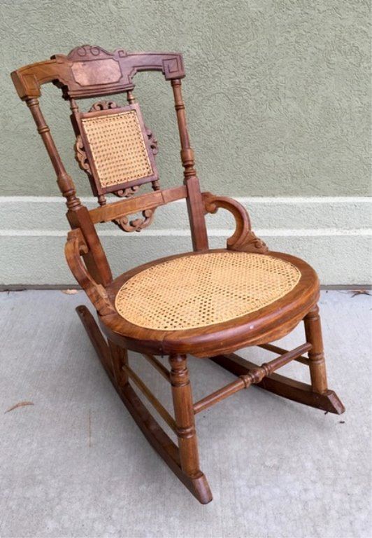 Victorian Walnut Sewing Rocker