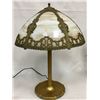 Image 1 : Victorian Bent Slag Glass Panel Lamp