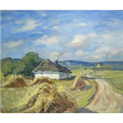 Mogens Vantore  Cottage in a Rural Landscape