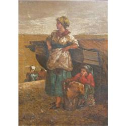 19th Century European School  Awaiting the Catch