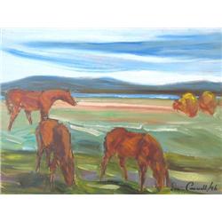 Sonia Cornwall - Three Horses, Late Fall, 1996