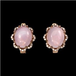 Natural Pink Opal 12x10mm Earrings