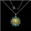 Image 1 : Natural Rare Brazil Blue Apatite & Peridot Pendant