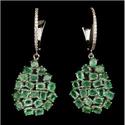 Natural Untreated emerald 42.70 Cts Earrings