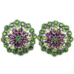 NATURAL RHODOLITE GARNET PERIDOT & CHROME DIOPSIDE