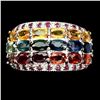 Image 1 : Natural  Fancy Color Sapphire & Ruby Ring