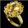 Image 2 : Natural CITRINE & MULTI COLOR SAPPHIRE Ring
