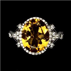 Natural Top Rich Yellow Citrine Ring