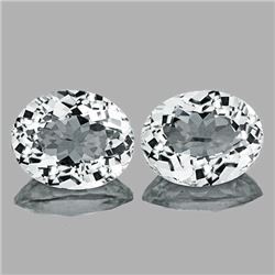 Natural Diamond White Aquamarine Pair 8x7 MM - FL