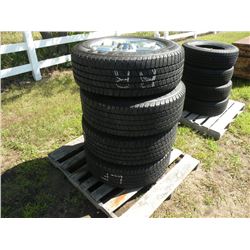 Qty 4 Wrangler 265/60R20 tires on GMC rims