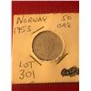 Image 1 : 1953 Norway 50 Ore