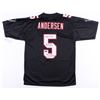 Image 1 : Morten Anderson Signed Falcons Jersey Inscribed "NFL Record 2544 Points", "382 Games"  "565 Field Go