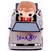 Image 1 : Michael J. Fox Signed Back To The Future Time Machine With "Marty McFly" Funko Pop Figure (JSA COA)