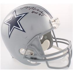 Roger Staubach Signed Cowboys Full-Size Helmet Inscribed "HOF '85" (JSA COA)